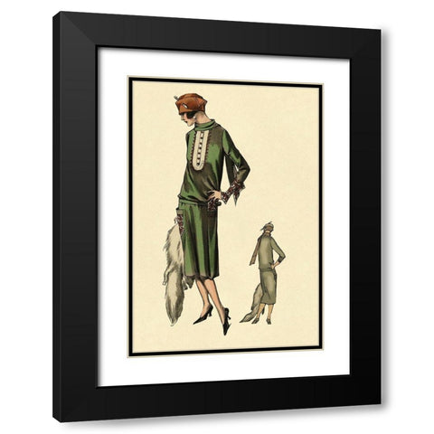 With Stole Black Modern Wood Framed Art Print with Double Matting by Vintage Fashion