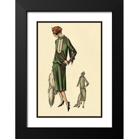 With Stole Black Modern Wood Framed Art Print with Double Matting by Vintage Fashion