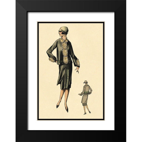 Charming Black Modern Wood Framed Art Print with Double Matting by Vintage Fashion