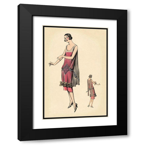 Raven-Haired Black Modern Wood Framed Art Print with Double Matting by Vintage Fashion