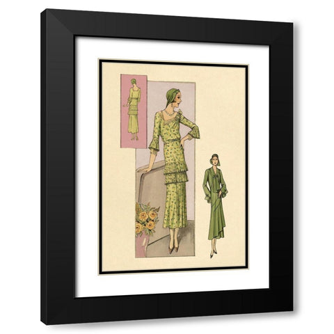 Green Daytime Fashions Black Modern Wood Framed Art Print with Double Matting by Vintage Fashion