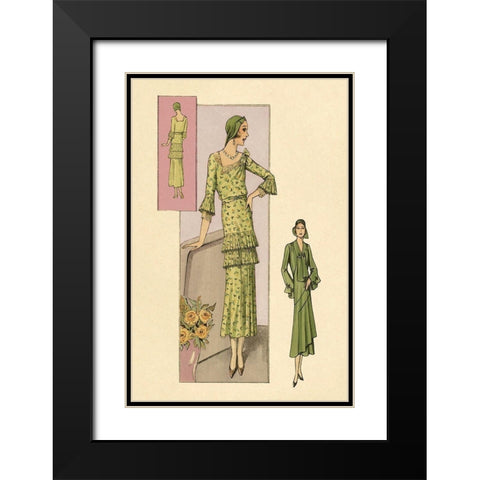 Green Daytime Fashions Black Modern Wood Framed Art Print with Double Matting by Vintage Fashion