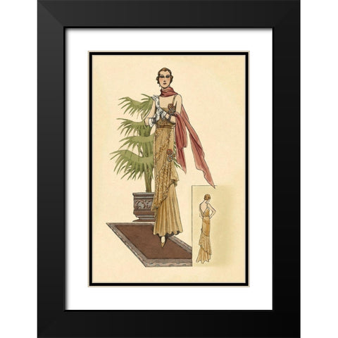 Summer Dress with Pink Wrap Black Modern Wood Framed Art Print with Double Matting by Vintage Fashion