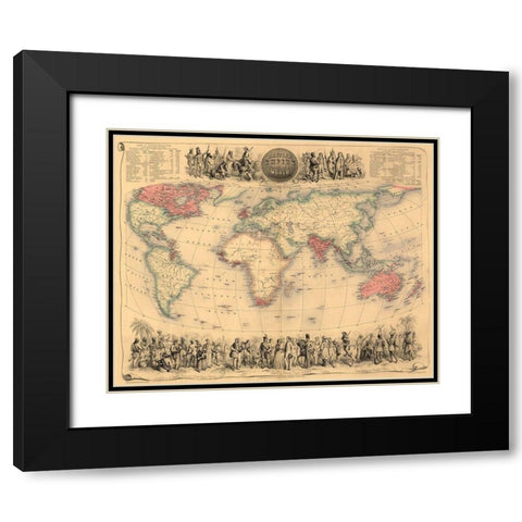 British Empire Throughout the World Black Modern Wood Framed Art Print with Double Matting by Bartholemew, John