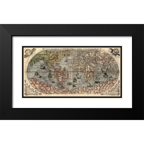 Universal Description of the Whole World Black Modern Wood Framed Art Print with Double Matting by Forlani, Paolo