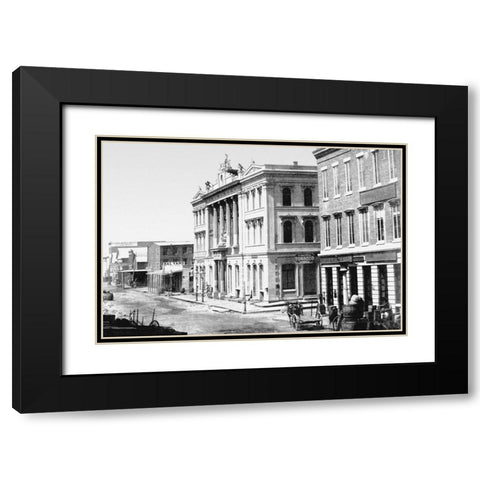 Merchants Exchange, San Francisco, CA Black Modern Wood Framed Art Print with Double Matting by Vintage San Francisco
