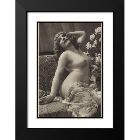 Voluptuousness Black Modern Wood Framed Art Print with Double Matting by Vintage Nudes