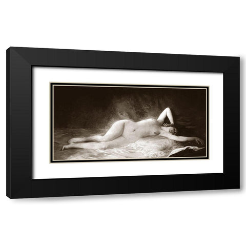 The Nap Black Modern Wood Framed Art Print with Double Matting by Vintage Nudes
