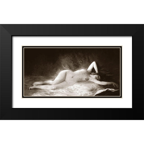 The Nap Black Modern Wood Framed Art Print with Double Matting by Vintage Nudes