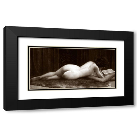 Liseuse Black Modern Wood Framed Art Print with Double Matting by Vintage Nudes