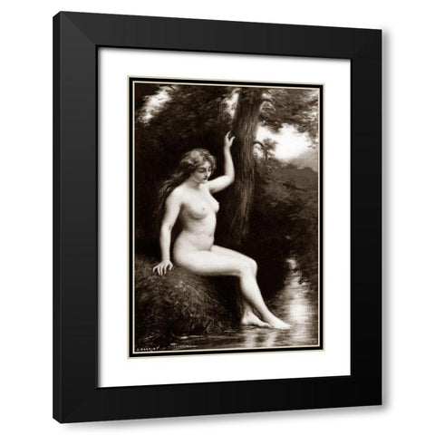 The Stream Black Modern Wood Framed Art Print with Double Matting by Vintage Nudes