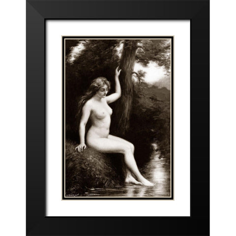 The Stream Black Modern Wood Framed Art Print with Double Matting by Vintage Nudes