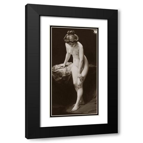 Amelia Black Modern Wood Framed Art Print with Double Matting by Vintage Nudes