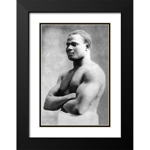 Russian with Arms Folded Black Modern Wood Framed Art Print with Double Matting by Vintage Muscle Men
