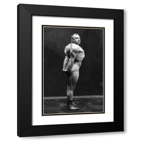 Profile of Arm, Shoulder, and Upper Back Flex Black Modern Wood Framed Art Print with Double Matting by Vintage Muscle Men