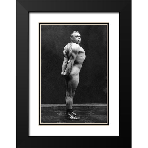 Profile of Arm, Shoulder, and Upper Back Flex Black Modern Wood Framed Art Print with Double Matting by Vintage Muscle Men
