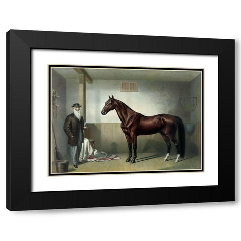 Rysdyks Hambletonian Black Modern Wood Framed Art Print with Double Matting by Currier and Ives