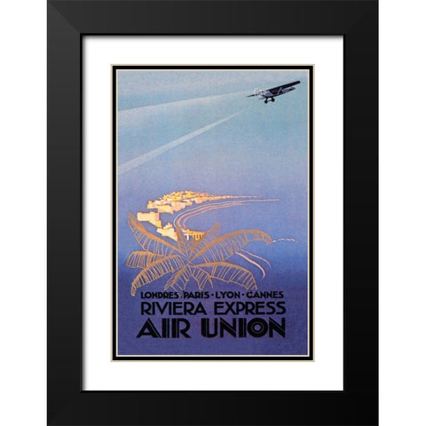 Riviera Express Air Union Black Modern Wood Framed Art Print with Double Matting by Maurus, E