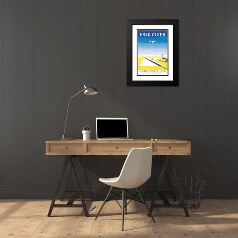 Fred. Olsen Airtransport Ltd. Oslo - Norway Black Modern Wood Framed Art Print with Double Matting by Unknown