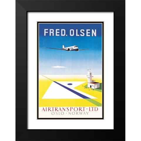 Fred. Olsen Airtransport Ltd. Oslo - Norway Black Modern Wood Framed Art Print with Double Matting by Unknown