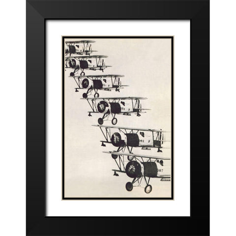 Flying in Formation Black Modern Wood Framed Art Print with Double Matting by Unknown
