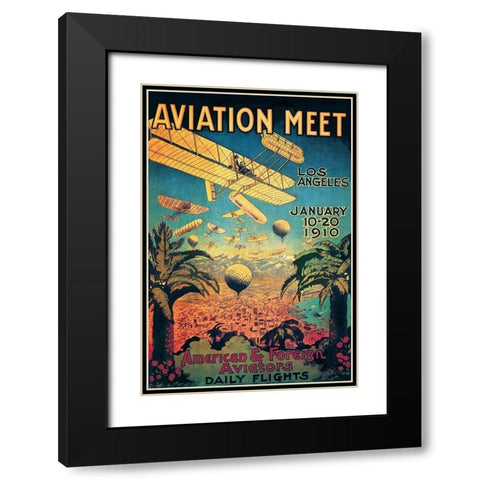 Aviation Meet in Los Angeles Black Modern Wood Framed Art Print with Double Matting by Unknown