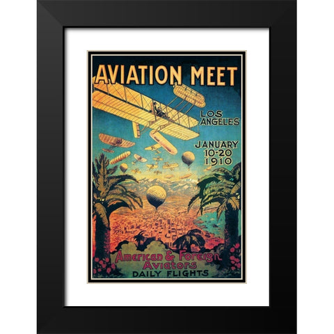 Aviation Meet in Los Angeles Black Modern Wood Framed Art Print with Double Matting by Unknown