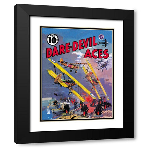 Dare-Devil Aces: The Dead Will Fly Again Black Modern Wood Framed Art Print with Double Matting by Unknown