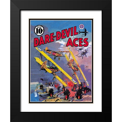 Dare-Devil Aces: The Dead Will Fly Again Black Modern Wood Framed Art Print with Double Matting by Unknown