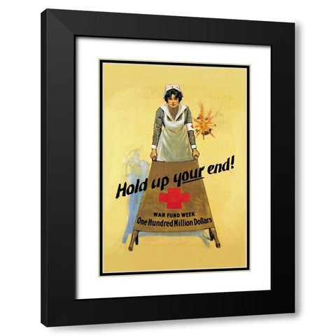 Hold Up Your End Black Modern Wood Framed Art Print with Double Matting by King, W.B.