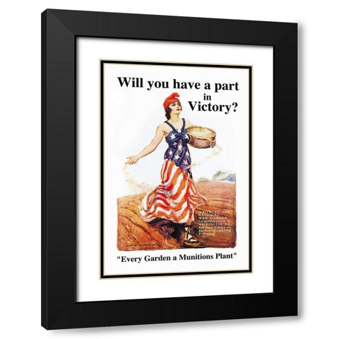 Will You Have a Part in Victory? Black Modern Wood Framed Art Print with Double Matting by Flagg, James M.