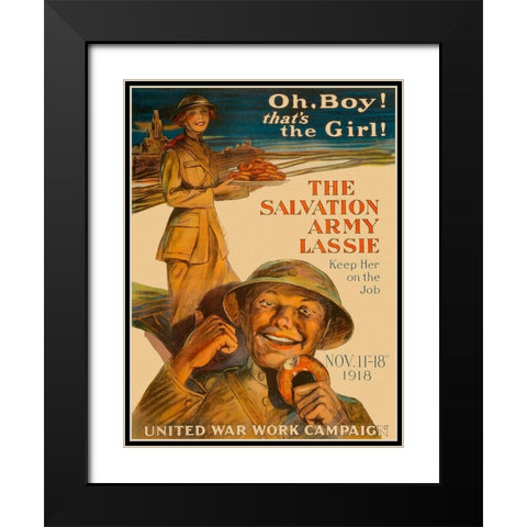 The Salvation Army Lassie Black Modern Wood Framed Art Print with Double Matting by Unknown