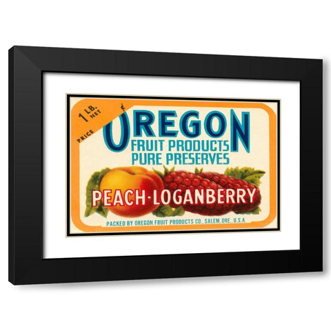 Peach - Loganberry Preserves Cropped Black Modern Wood Framed Art Print with Double Matting by Retrolabel