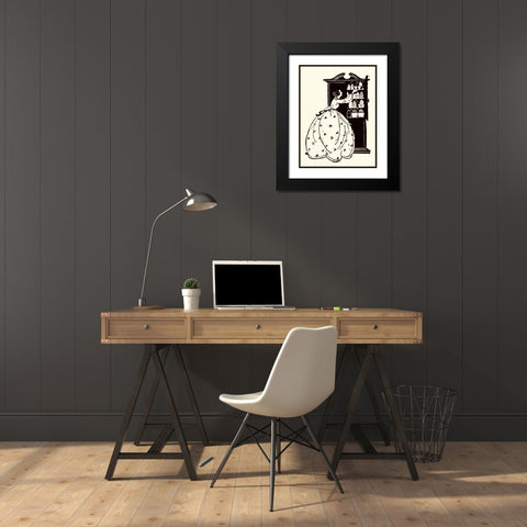 Homemaker Pulls China From Vitrine Black Modern Wood Framed Art Print with Double Matting by Parrish, Maxfield