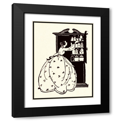 Homemaker Pulls China From Vitrine Black Modern Wood Framed Art Print with Double Matting by Parrish, Maxfield
