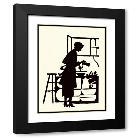 Homemaker Waters Plants in a Home Black Modern Wood Framed Art Print with Double Matting by Parrish, Maxfield