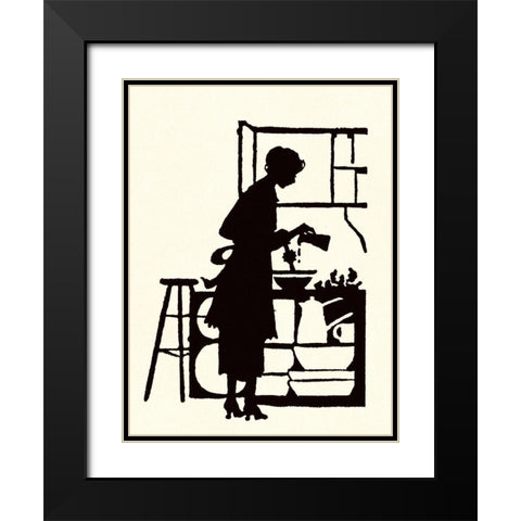 Homemaker Waters Plants in a Home Black Modern Wood Framed Art Print with Double Matting by Parrish, Maxfield