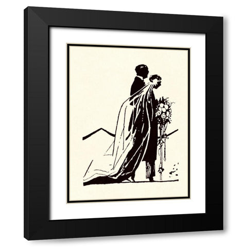 Couple Side by Side Moving Toward a Wedding Ceremony Black Modern Wood Framed Art Print with Double Matting by Parrish, Maxfield