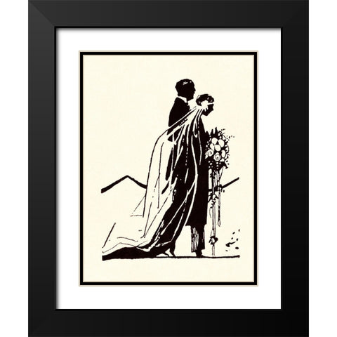 Couple Side by Side Moving Toward a Wedding Ceremony Black Modern Wood Framed Art Print with Double Matting by Parrish, Maxfield