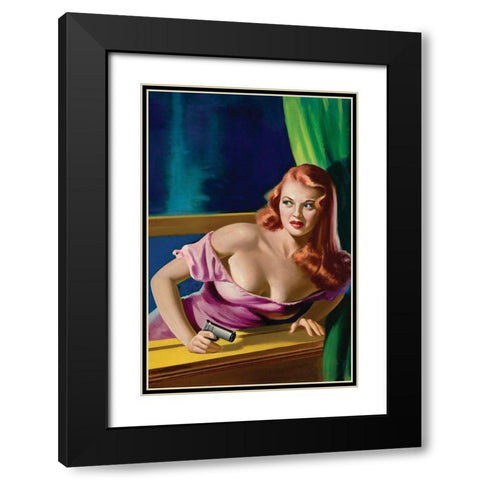 Detective Yearbook Magazine: Catching the Thief Black Modern Wood Framed Art Print with Double Matting by Driben, Peter