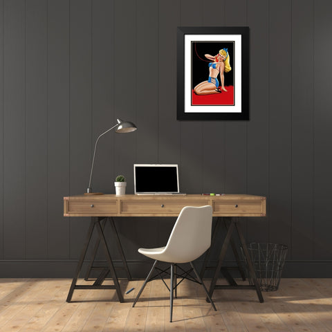 Eyeful Magazine: Pin up in Blue Bikini Black Modern Wood Framed Art Print with Double Matting by Driben, Peter