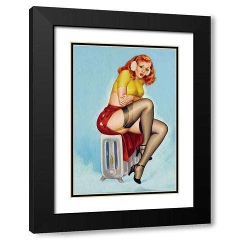 Flirt Magazine: Chilly Black Modern Wood Framed Art Print with Double Matting by Driben, Peter
