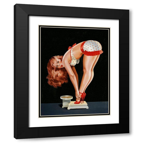 Wink Magazine - On A Scale Black Modern Wood Framed Art Print with Double Matting by Driben, Peter