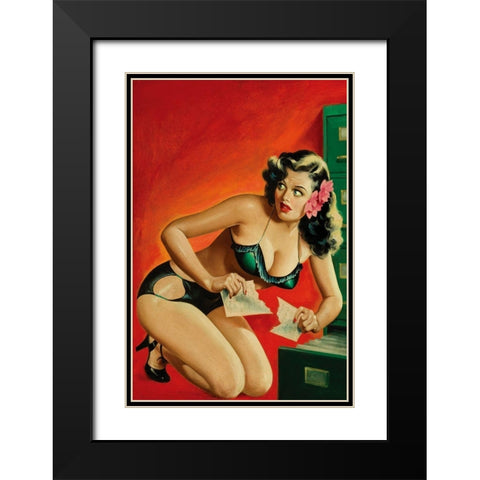 Special Detective Pulp Cover: Evidence Black Modern Wood Framed Art Print with Double Matting by Driben, Peter