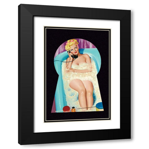 Whisper Magazine: Bubble Bath Black Modern Wood Framed Art Print with Double Matting by Driben, Peter