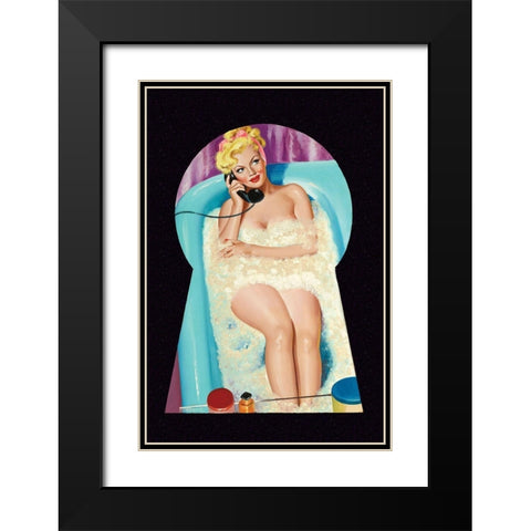 Whisper Magazine: Bubble Bath Black Modern Wood Framed Art Print with Double Matting by Driben, Peter