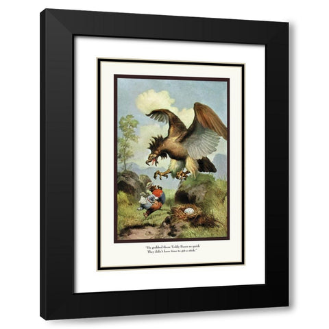 Teddy Roosevelts Bears: Grabbed Black Modern Wood Framed Art Print with Double Matting by Culver, R.K.