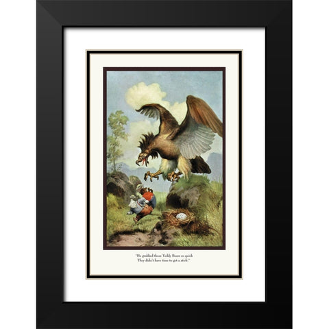 Teddy Roosevelts Bears: Grabbed Black Modern Wood Framed Art Print with Double Matting by Culver, R.K.