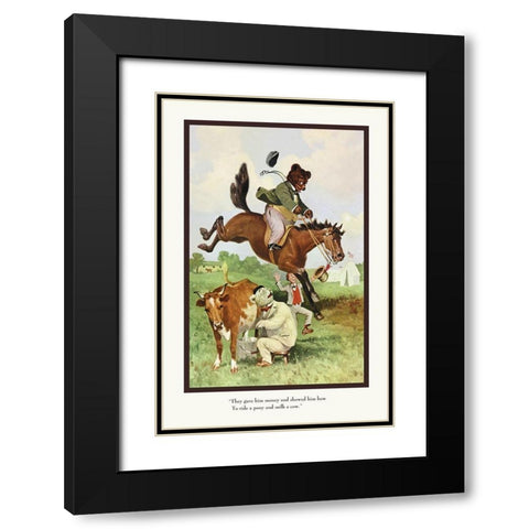 Teddy Roosevelts Bears: Teddy B and Teddy G on the Farm Black Modern Wood Framed Art Print with Double Matting by Culver, R.K.
