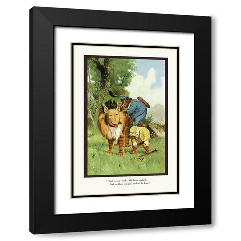 Teddy Roosevelts Bears: Get On My Back Black Modern Wood Framed Art Print with Double Matting by Culver, R.K.
